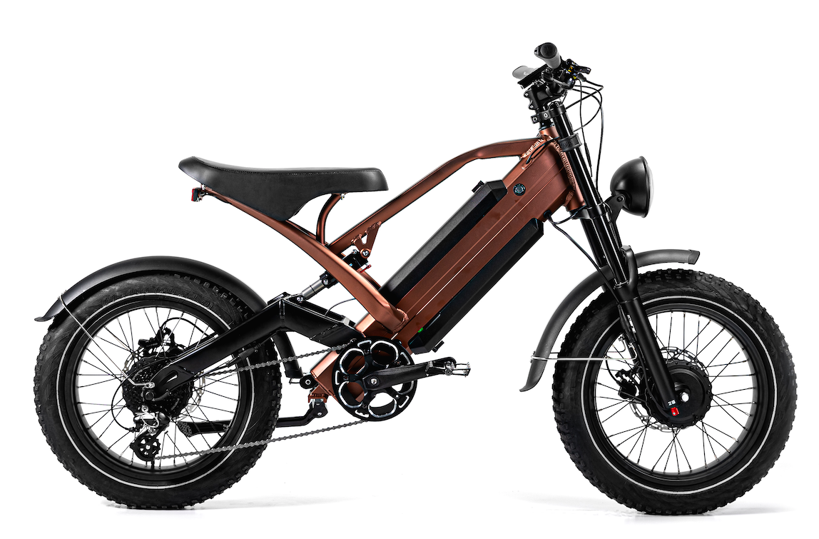 Moped-style Electric Bike 750w 2 Batteries 2 Motors Fat EBike 